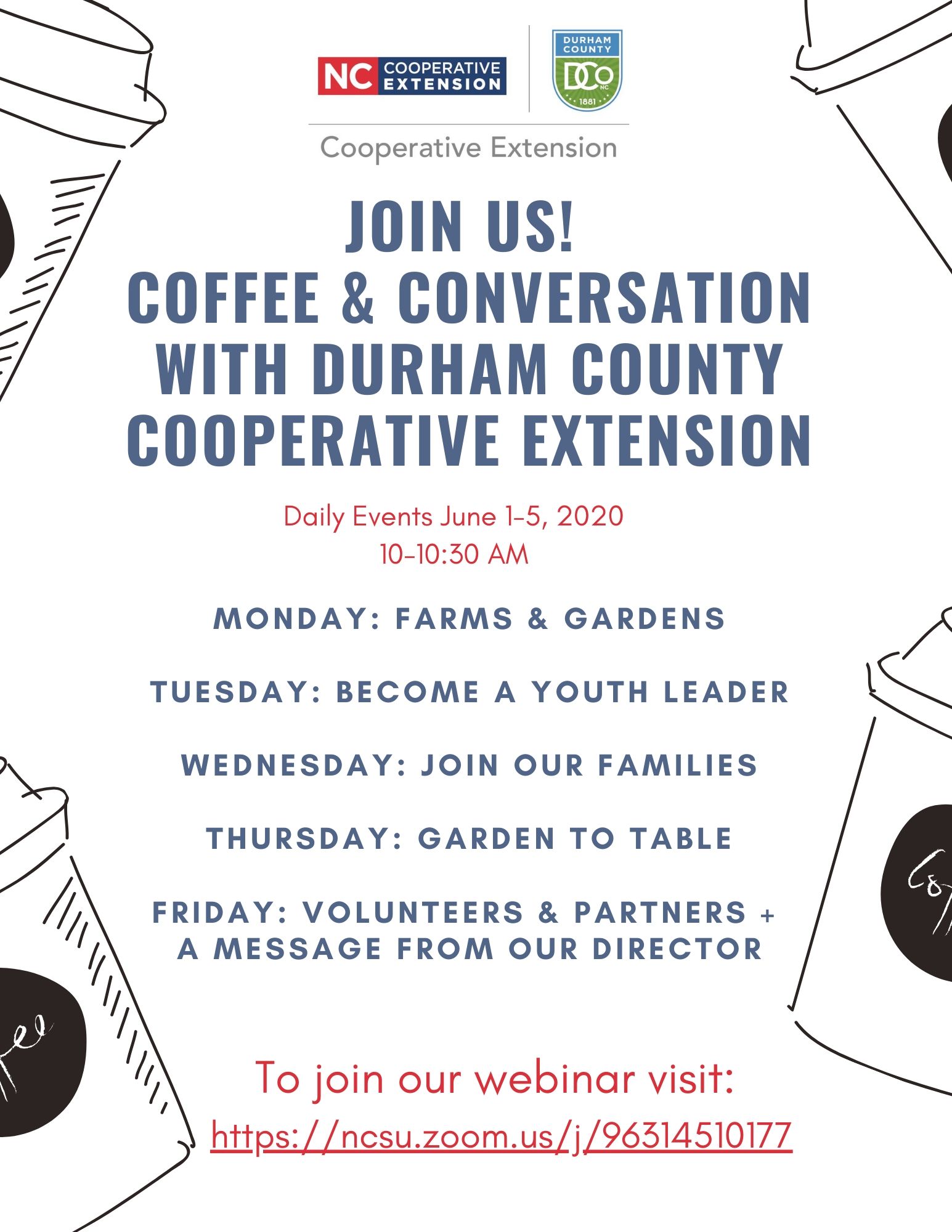 Join Us! Coffee & Conversation with Durham County Cooperative Extension