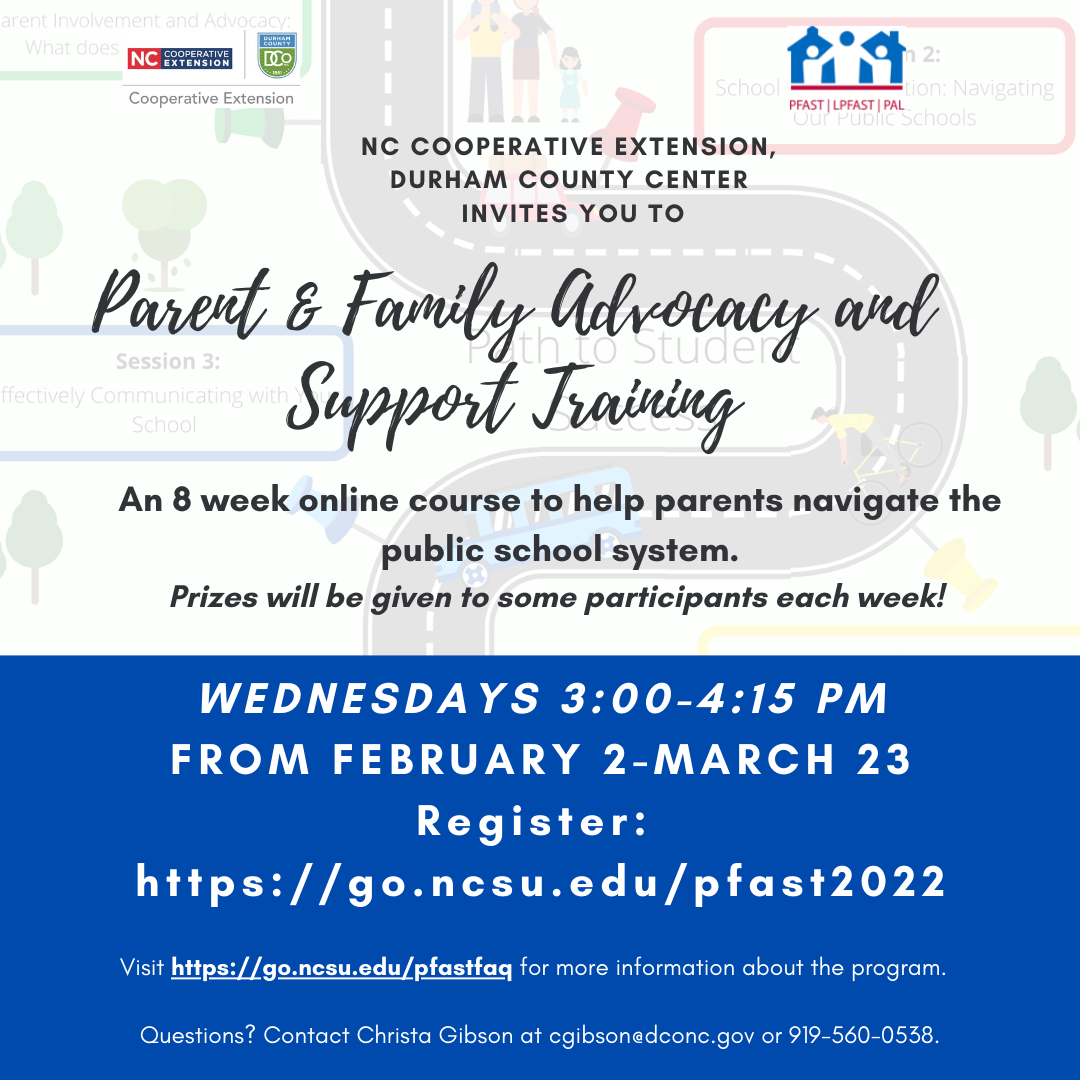 parent and family advocacy and support training poster