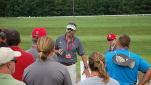 Yelverton talking at field day