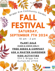 Briggs Garden Fall Festival September 7th 10 am - 2 pm