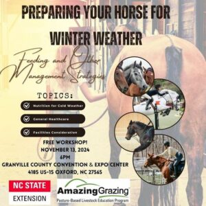 Cover photo for Preparing Your Horse for Winter Weather Workshop