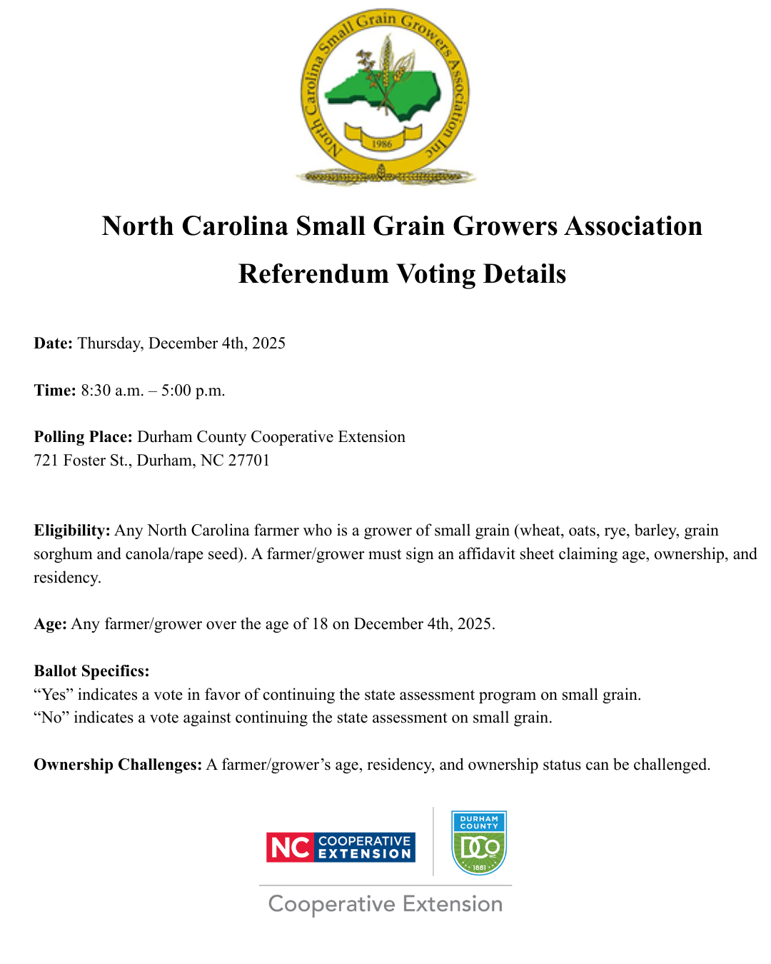 North-Carolina-Small-Grain-Growers-Association-Referendum-Voting-Details-Date-Thursday-December-4th-2025-Time-830-a.m.-–-500-p.m.-Polling-Places-County-Extension-Centers-Eligibility-Any-North-Ca